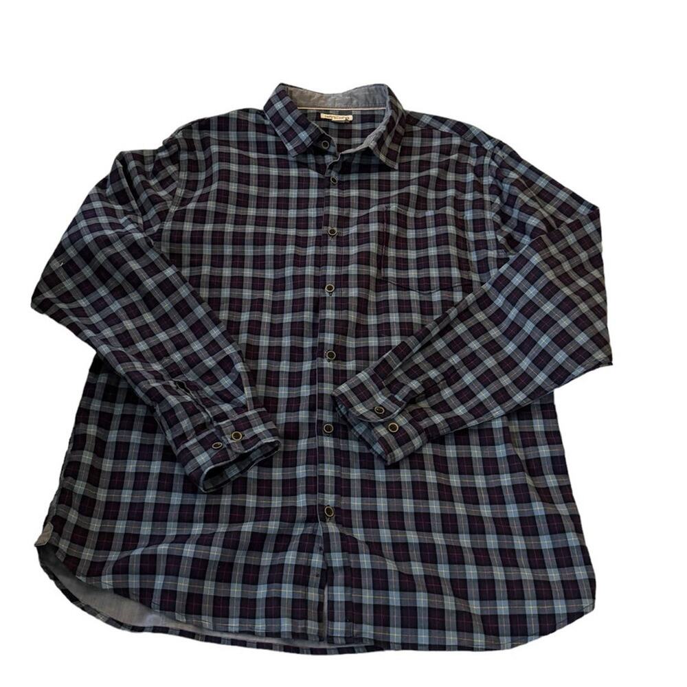 carbon2cobalt‎ navy plaid button down long sleeve shirt size L